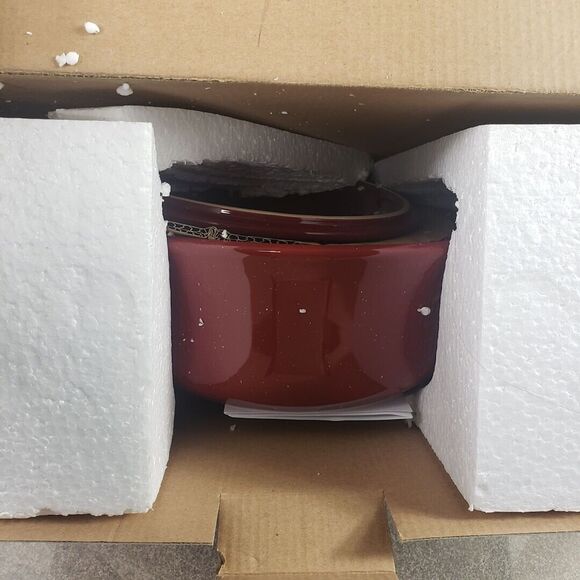 Anolon Vesta Casserole Cookware 2.5 Qt. Stoneware Round Covered Pot Paprika Red - Picture 6 of 7